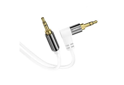 JAMEGA AUX Kabel 3,5mm 90° Winkel - *Weiß* - Variation Audio-Kabel, Aux Klinkenstecker, Klinkenstecker (200 cm)