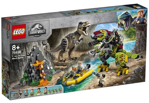LEGO Jurassic World 75938 T. Rex vs. Dino-Mech - 716-teiliges Bauset mit beweglichem T. Rex und Dino-Mech, ideal für kreative Abenteuer ab 8 Jahren