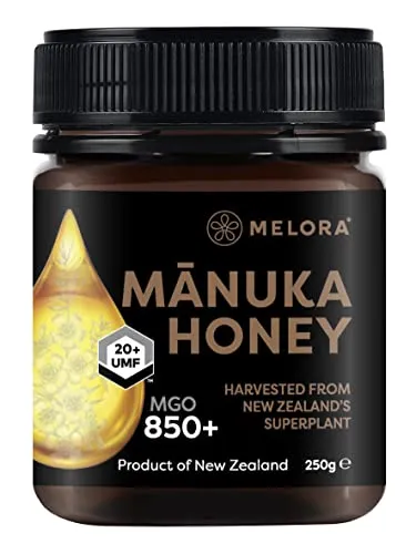 Melora Manuka Honig - 100% Zertifizierter & Reinster Manuka Honig - 850+MGO UMF20+ - 250g