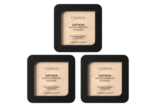 Catrice Puder SOFT BLUR MATTE AIRBRUSH POWDER, 3-tlg., mattierendes Puder mit 12h-Glanz-Kontrolle und 12h-Halt