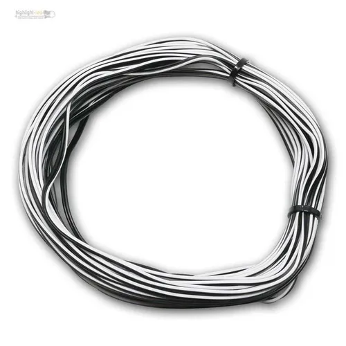 10m Zwillingslitze 0,14mm² sw/weiß Litze Kabel Kupferlitze Schaltlitze 0,46€/m
