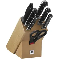 ZWILLING Professional S Messerblock 8-teilig - Küchenmesser-Set mit 8 hochwertigen Messern und Zubehör, rostfreier Spezialstahl für langanhaltende Schärfe, stilvoller Holzblock zur sicheren Aufbewahrung, Made in Germany.
