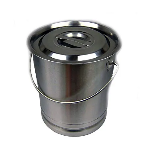 Eimer Kücheneimer Futtereimer Milcheimer Sektkühler Edelstahl 8 Liter Deckel + Skala