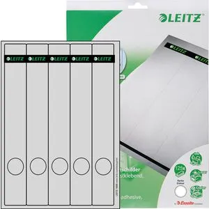 Leitz 1688 grau Rückenschilder - 39 x 285 mm, selbstklebend, ideal für Ordner A4, 125 Stück, lösungsmittelfrei und Made in Germany