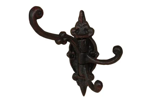 Dekowunder Wandhaken Haken Garderobe Handtuchhaken Wandhaken Guss drehbar schwarz-braun, (1 x Garderobenhaken)