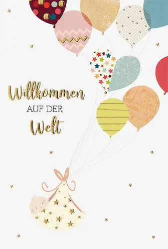 Glückwunschkarte zur Geburt – Baby, 11,5 x 17 cm mit Briefumschlag - Karten & Einladungen, liebevolle Gestaltung für besondere Glücksmomente zur Geburt.