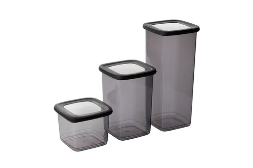 Violeta Home 12er-Set Vorratsbehälter in Anthrazit - Praktisches Set mit 12 luftdicht verschließbaren Vorratsbehältern in verschiedenen Größen. Ideal für eine ordentliche und geruchsarme Aufbewahrung. Spülmaschinenfest für einfache Reinigung.