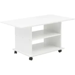 Mid.you Couchtisch mit Stauraum - Rechteckiger Couchtisch in Weiß aus Holzwerkstoff, 54.5x51x95 cm, bietet praktischen Stauraum für Ihr Wohnzimmer.