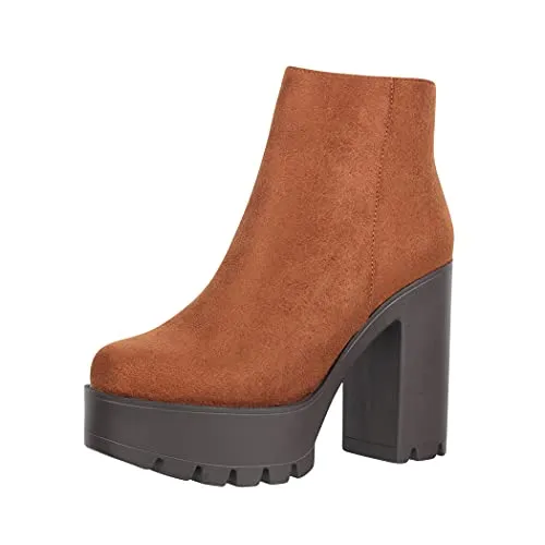 Elara Damen Chelsea Boots Chunkyrayan HQ115 in Camel - Größe 39 - Stylische Damen Stiefeletten mit Plateau und Blockabsatz. Bequeme Passform und vielseitig kombinierbar für jeden Anlass. Pflegeleicht und in verschiedenen Farben erhältlich.