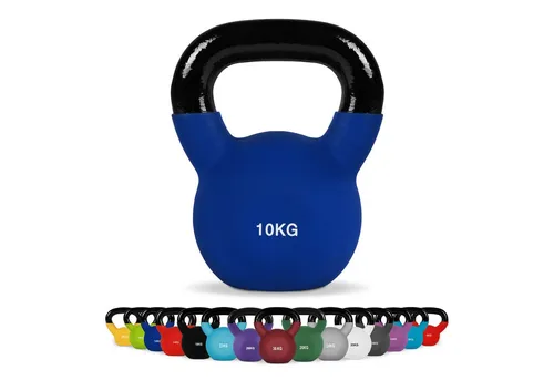 MSports® Kettlebell Kettlebell Professional Neopren 2 – 30 kg inkl. Übungsposter