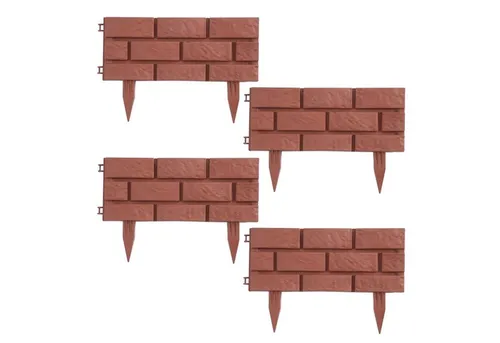 HTI-Living Beetumrandung Beeteinfassung Steinmauer Terracotta Nessa, LxH: 45x29 cm, Set, 4 Module, Beetbegrenzung Beetumrandung