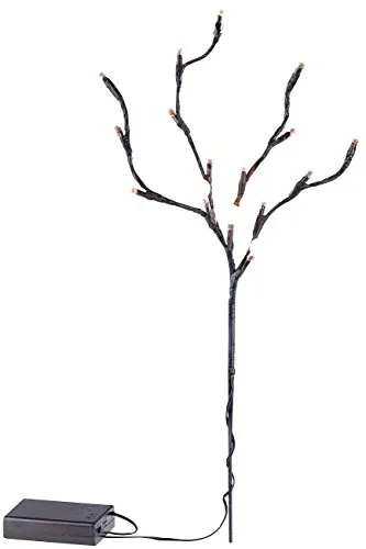 Lunartec LED Zweig: LED-Lichterzweig mit 16 leuchtenden Kugeln, 44 cm, batteriebetrieben (Lichterzweige mit Batterie, Leuchtzweige, Weihnachtsbeleuchtung)
