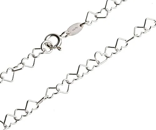 Silberketten Store Fashion Line Kette Herzen - Länge wählbar 38-90cm - echt 925 Silber