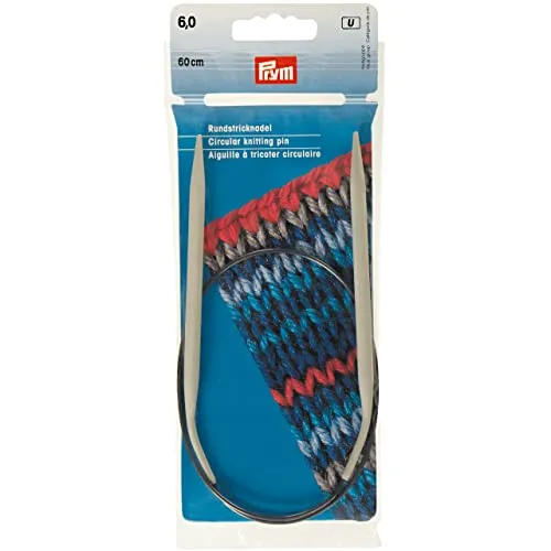 Prym 211307 Rundstricknadeln ALU 60 cm 6,00 mm grau