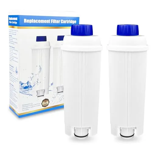 WinGluge 2 Stück Wasserfilter, Ersatz für De'Longhi Kaffeefilter DLSC002, Kompatibel mit De'Longhi Kaffeemaschine ECAM, ETAM, EC680, EC800, für Optimiert die Kaffeequalität und Schützt vor Kalk