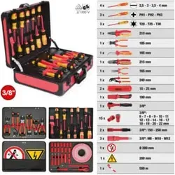 KS Tools Isolierter Werkzeug-Satz für Hybrid- und Elektrofahrzeuge, 43-tlg.