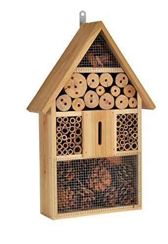 Natur Insektenhotel zum Aufhängen - 48 x 31 cm - Insektenhotel für Schmetterlinge, Bienen und Marienkäfer, ideal zur Förderung der Biodiversität in Ihrem Garten.