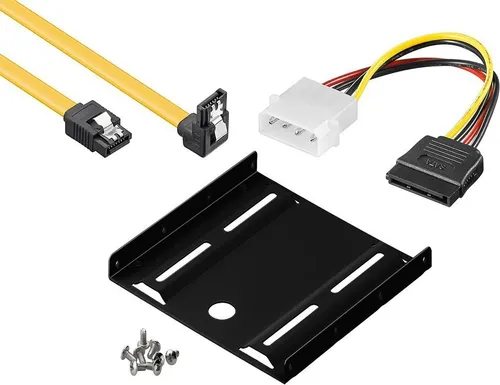 baytronic SSD Einbau-Kit für interne SSD/HDD inkl. Einbaurahmen für 6,4 cm inkl. SATA 3 Kabel gewinkelt 0,3 m