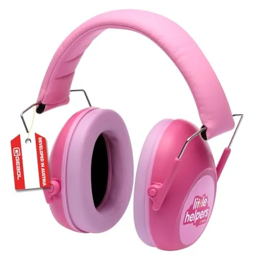 Gebol Kapselgehörschutz Little Helpers Märchenwald, 1x bequeme Kinder Lärmschutz Kopfhörer, zusammenklappbare Ohrenschützer, bei Autismus, Konzert, DIY, für Mädchen, universal, in pink