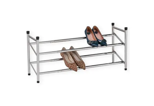 IDIMEX Schuhregal LENNART, Schuhregal Schuhablage Schuhständer Schuhschrank chrom 2 Böden auszieh
