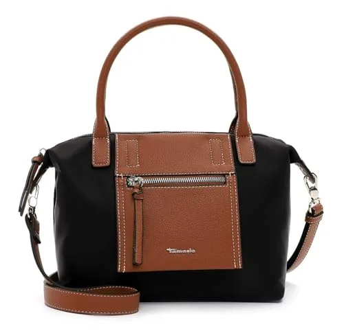 Tamaris Shopper TAS Fabrizia für Damen - Schwarz - Handtasche aus strapazierfähigem Nylon mit abnehmbarem Umhängeriemen und zwei Tragegriffen, ideal für den Alltag. Geräumiges Hauptfach mit Reißverschluss und Innentasche.