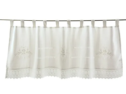 Schlaufen Scheibengardine Landhaus Leinenstruktur 2508 Bistrogardine 48 x 140cm