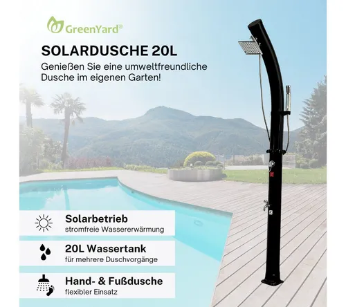 Greenyard Solardusche mit Handbrause 101028481 in schwarz von GreenYard