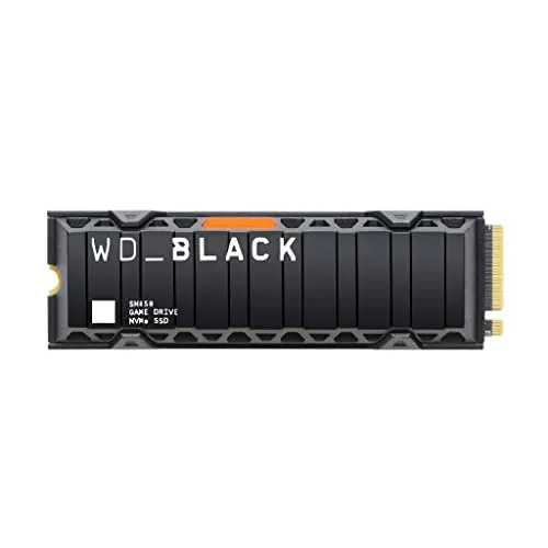 WD_BLACK SN850 500GB NVMe SSD mit Heatsink - Festplatte für Gaming mit PCIe Gen4 Technologie, blitzschnellen Lese- und Schreibgeschwindigkeiten von bis zu 7000 MB/s und RGB-Beleuchtung für ein individuelles Gaming-Erlebnis.