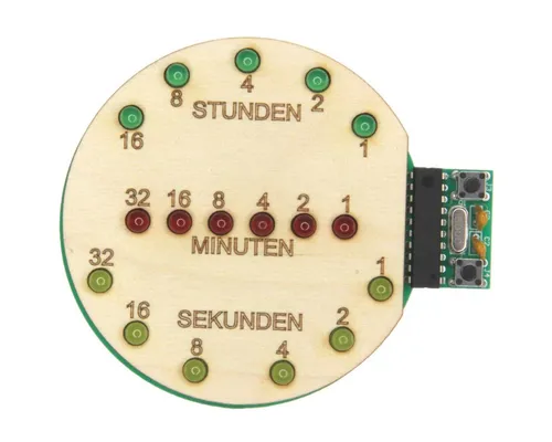 matches21 HOME & HOBBY Binäre Uhr LED & USB Lötbausatz Holzbaukasten