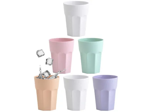 Engelland Becher Kunststoffbecher in modernen Pastellfarben, 250 ml, Mehrweg, 6-tlg., Kunststoff, spülmaschinengeeignet, bruchfest, wiederverwendbar, 250 ml, 0,25 Liter