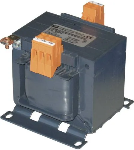 Elma TT IZ3176 Sicherheitstransformator 230V/24V - Steckdosen- & Schalterteile mit Klemmen, Erdanschluss und geschweißter Fußplatte für maximale Sicherheit und Stabilität.