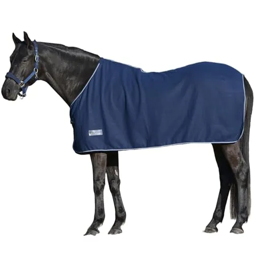 Waldhausen 95 cm Nachtblau Abschwitzdecke Economic Fleece - Pferdedecken aus 100% Polyester, atmungsaktiv und perfekt zum Trocknen nach dem Reiten, Größe 95 cm in elegantem Nachtblau.