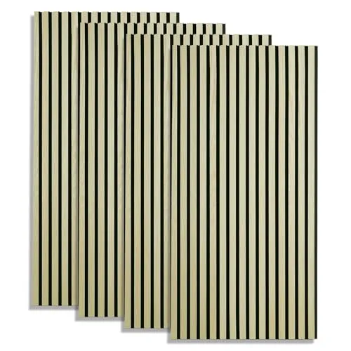 Homestyle4u Wandpaneel 60x60/60x120 cm - 4 Akustikpaneele in Hellbeige - Wandpaneele für optimale Raumakustik und modernes Design. Reduzieren Sie Schall und Lärm für ein besseres Klangerlebnis in Ihrem Zuhause.