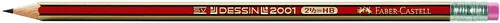 FABER-CASTELL Bleistift DESSIN 2001 Härtegrad: HB mit Radierer