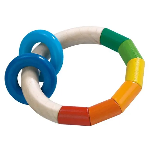 HABA 1121 Greifling Kringelringel - Kleinkindspielzeug, mit beweglichen Teilen und zwei Kunststoffringen für spielerisches Greifen und Entdecken