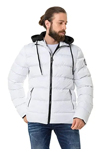 Cipo & Baxx Herren Steppjacke CM202 - Winterjacke mit Kapuze - Funktionsjacken mit modernem Steppdesign, ideal für kalte Tage, ausgestattet mit praktischen Seitentaschen und verstellbarer Kapuze.
