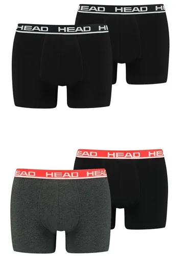 Head Herren Boxershorts im 4er Pack - Bunte Unterwäsche für Komfort - Herrenunterhosen, 4er Pack mit Logobund, aus 95% Baumwolle für hohen Tragekomfort und atmungsaktive Eigenschaften.