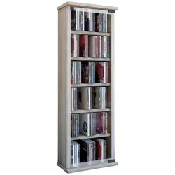 VCM Regal DVD CD Rack - Medienregal für 150 CDs - Büro-Bücherregale mit 5 variablen Einlageböden, ideal für die Aufbewahrung von CDs, DVDs und Videos. Stabil und modern, Maße H. 92 x B. 31 x T. 18 cm.
