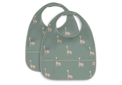Jollein 029-864-67090 Lätzchen wasserdicht 2er Set - Jungle Jambo grün