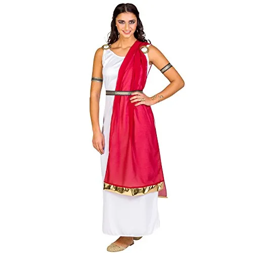 tectake® Frauenkostüm Römerin Calpurnia - Kostüm für besondere Anlässe, mit elegantem Jersey-Kleid und antik goldenen Schnallen für einen einzigartigen Auftritt.