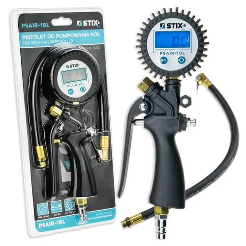 Druckluft Reifenfüller Schlauch Messgerät 0-18 Bar LCD Manometer PSAIR-1BL