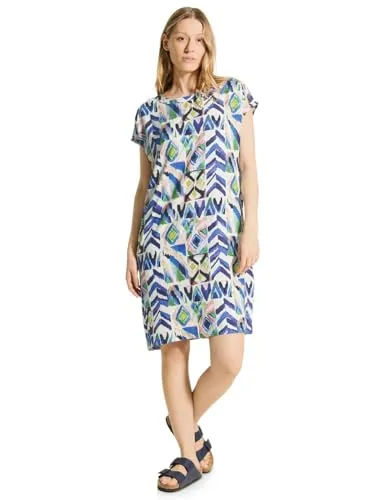 CECIL Damen B143946 Sommer Print Kleid, Vanilla White, XXL von CECIL