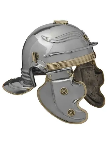 Battle Merchant Ritter-Kostüm Imperial Gallic -F- Besancon, Stahl - Authentische Replik des kaiserzeitlich-gallischen Helmes aus Stahl mit Messingapplikationen. Ideal für historische Nachstellungen und Rollenspiele. Inklusive gepolsterter Innenkappe für optimalen Tragekomfort.