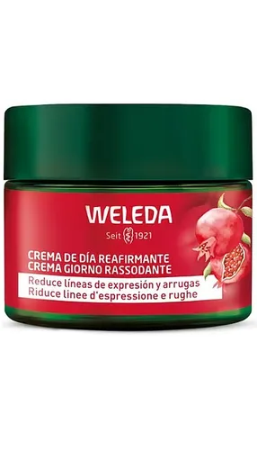 Weleda Granatapfel Straffende Tagescreme 40ml - Tagespflege mit natürlichen Antioxidantien, die Mimikfalten mildert und die Haut festigt. Ideal für alle Hauttypen, vegan und geeignet für Frauen zwischen 40 und 50 Jahren.