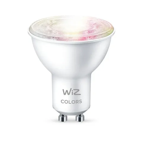 Wiz Wi-Fi BLE 50W GU10 RGB Spot - GU10 Spot mit 50W und 345lm, dimmbar über WiZ App oder Sprachsteuerung – ideal für stimmungsvolle Beleuchtung in jedem Raum.