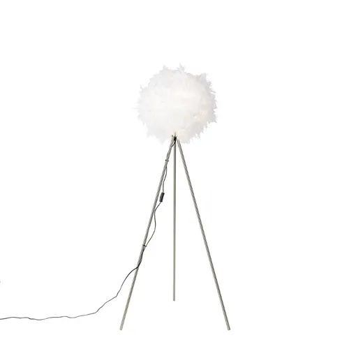 Qazqa Stehlampe Feather - Modernes Design mit dimmbarem LED Licht - Lampen mit einzigartigem Federdesign, 806 Lumen Helligkeit, smart und dimmbar für eine stimmungsvolle Atmosphäre in deinem Zuhause.