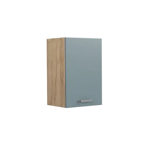 Vicco Hängeschrank R-Line, Blau-Grau/Goldkraft Eiche - Hängeschrank für kreative Küchenlösungen, individuell konfigurierbar und elegant, ideal für stilvolle Küchen.