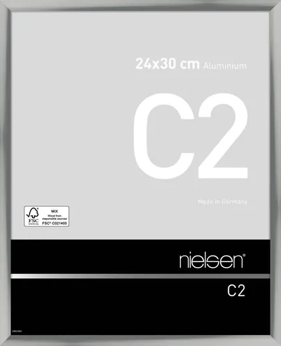 Nielsen Alurahmen C2 24x30 cm silber - Bilderrahmen aus hochwertigem Aluminium, ideal für stilvolle Präsentationen. Größe 24x30 cm mit Klarglas für klare Sicht. Perfekt zum Hängen in jedem Raum.