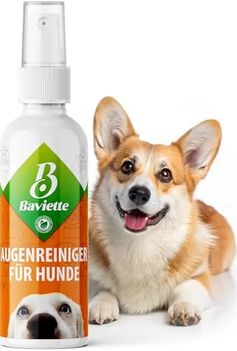 Baviette Hundepflege – 100 ml Augenreiniger für Hunde, sanftes Pflegespray gegen Tränenflecken & Tränenspuren – geruchlos, alkoholfrei, pH-neutral – probiotisch inspiriert mit Mikroorganismen