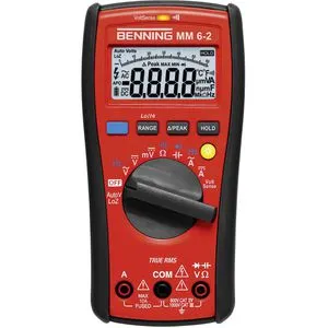 Benning MM 6-2 True RMS-Digital-Multimeter - Echteffektivwertmessung, 4-stellige LCD-Anzeige, inkl. Tasche und Gummischutzrahmen für optimalen Schutz